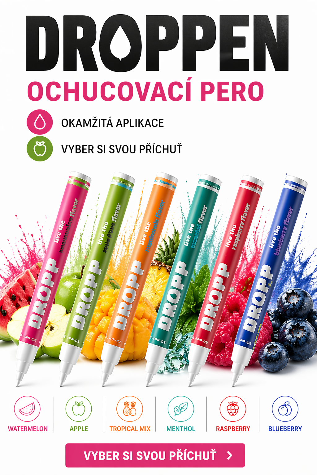 DROPPEN ochucovací pero Apple mobilní banner